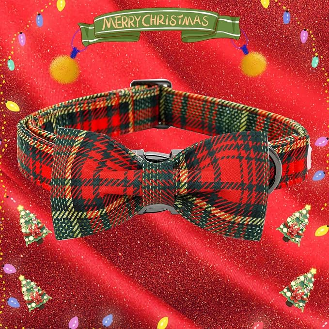 Dog Collar - Thanksgiving Turkey Dog Collar Bowtie Gift Soft Bow Adjustable - Image 3