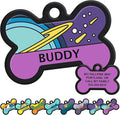 GoTags Silent Dog Tag, Personalized Engraved Bone Silicone Dog and Cat Name Pet by GoTags