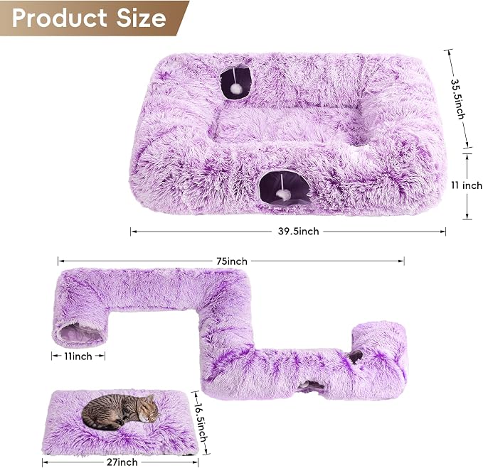 Extra Large Cat Tunnel Bed, 4 Ways Tunnels - Image 2