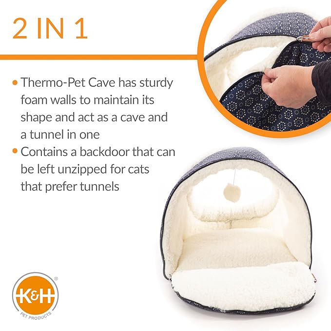 K&H Pet Products Thermo-Pet Cave Heated Cat Bed - Image 3