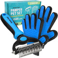 Maxpower Planet Pet Grooming Brush and 2X Grooming Gloves Combo by MaxpowerPlanet