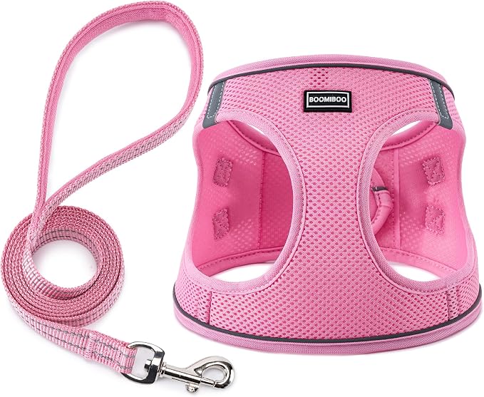 Dog Harness with Leash Set, No Pull Adjustable Reflective Step-in Puppy Pet by BOOMIBOO