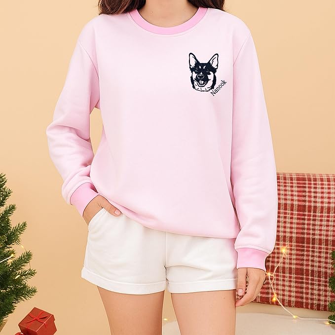 NAZENTI Personalized Dog Sweatshirt, Custom Photo Shirts, Dog Embroidered Shirt - Image 7