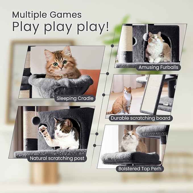 SHA CERLIN 68 Inches Multi-Level Large Cat Tree - Image 3