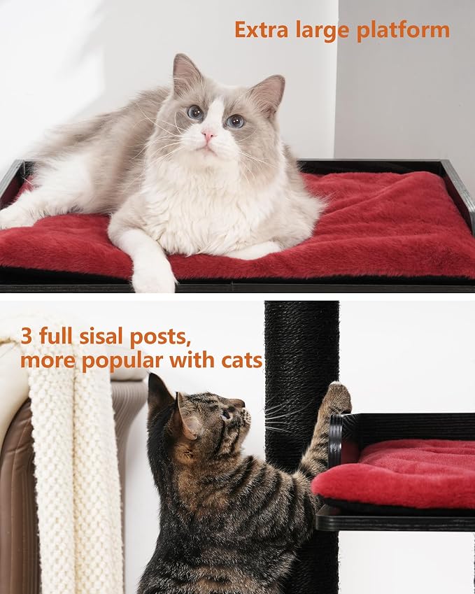 FourFurPets 43.7" Cat Tree, Modern Cat Tree Tower, Cat Tower - Image 6