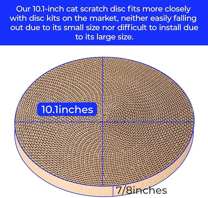Round cat Scratcher Refill, 10 inch Diameter, 7/8 inch Thickness Scratcher - Image 2