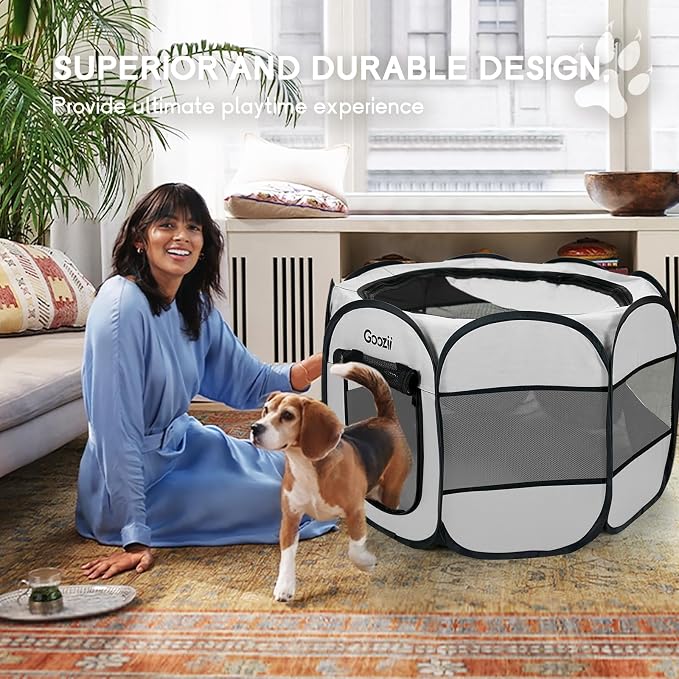 Pet Cat Playpen for Indoor Cats Enclosed, Puppy Dog Play Pen for Outdoor Travel - Image 2