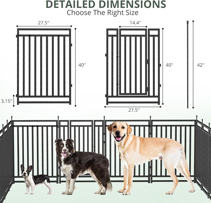 Dog Fence Outdoor for Yard Indoor Dog Playpen 40" Height 40 Panels Portable Dog - Image 3