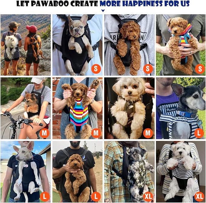 Pawaboo Adjustable Dog Carrier Backpack, Pet Front Cat Carrier Bag - Image 3