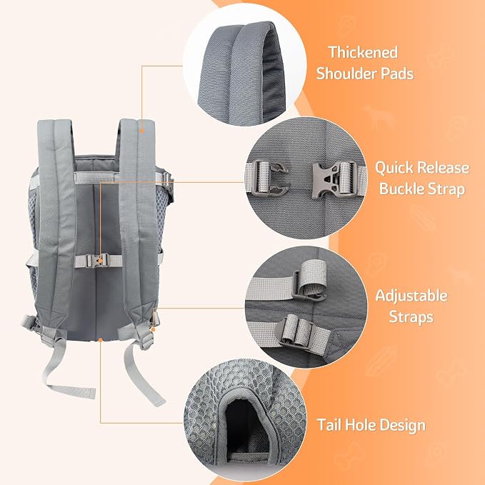 Dog Carrier Backpack, Pet Front Carrier Backpack Legs Out Dog Chest Carrier - Image 4