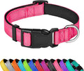 Reflective Dog Collar, Adjustable Soft Neoprene Padded Nylon Pet Collars by PWOD