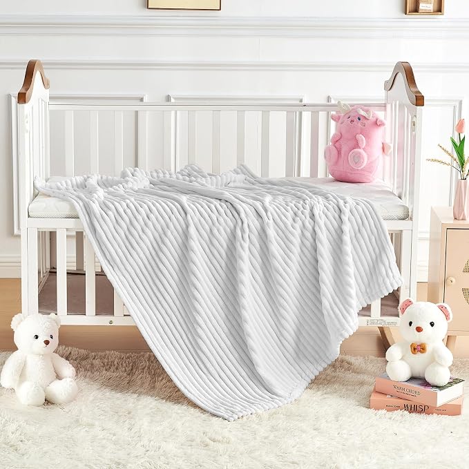 Soft Fleece Baby Blanket Ultra Cozy Grey Baby Blankets - Image 5
