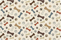 Dog Feeding Mat 24 x 16 Inch, Neutral Paw Bone Woof Dog Placemat Absorbent by Romart