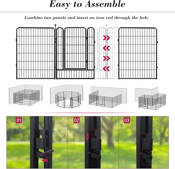 Dog Playpen 40 inch 30 Panels Indoor Outdoor Dog Pen - Image 5