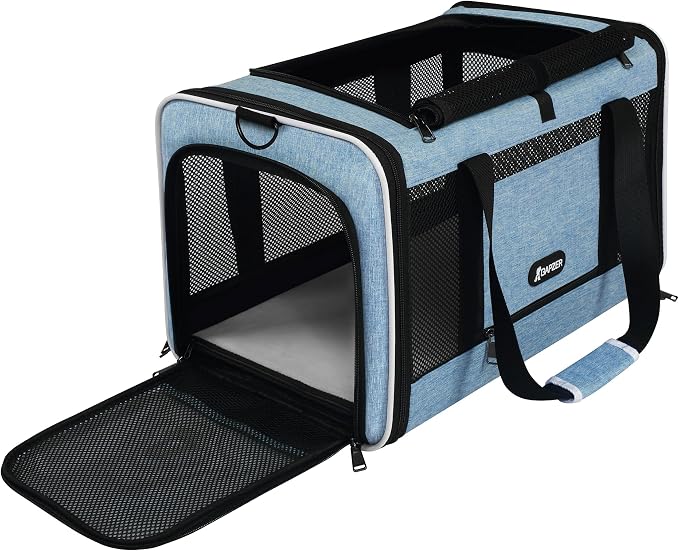 Cat Carrier 18 x 11 x 11 Top Loading Soft-Sided Pet Travel Bag Over 15lbs by GAPZER