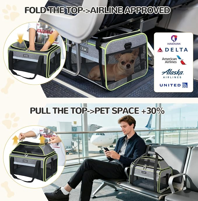 Lekereise Top-Expandable Pet Carrier 17x11x9.5 Inch Alaska Hawaiian Airline - Image 2