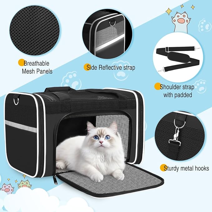 HUANLANG Soft-Sided Cat Carrier Airline Approved, Dog Carriers - Image 2