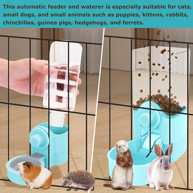 GPY Automatic Hanging Gravity Pet Feeder and Water Dispenser Set ，Automatic - Image 6