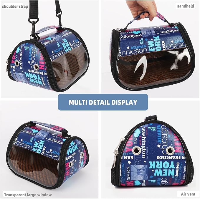 Transparent Small pet Carrier, Adjustable Shoulder Strap, Detachable Bamboo and - Image 5