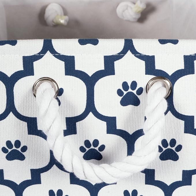 Bone Dry Pet Storage Collection Lattice Paw Print, Small Round - Image 3