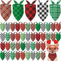 Weewooday 50 Pcs Valentine's & St. Patrick's Day Dog Bandanas Bulk Red & Green by Weewooday