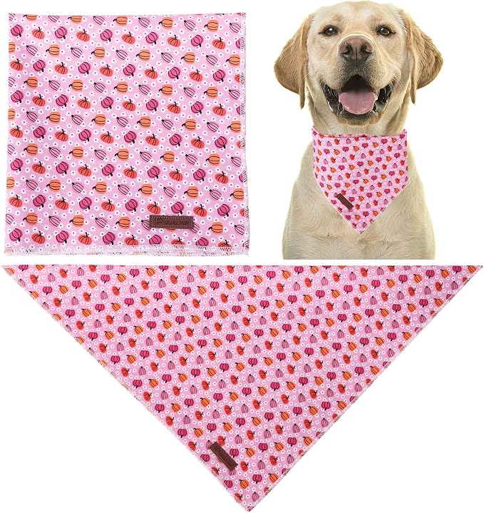 Halloween Pumpkin Dog Bandana, Halloween Triangle Bid Scarf - Image 2