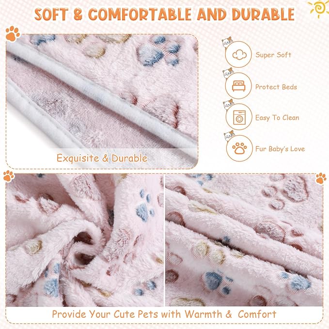 Tatuo 4 Pcs Dog Blanket for Pet Cat Blankets Indoor Puppy Teething Stuff Toys - Image 6