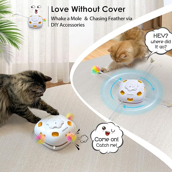 ORSDA Cat Toys for Indoor Cats, 4 in 1 Interactive Cat Toys, Automatic Cat Toy - Image 4