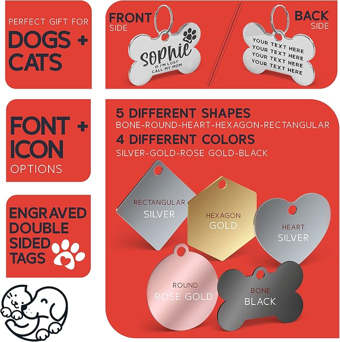 Stainless Steel Engraved Pet ID Tags - Image 2