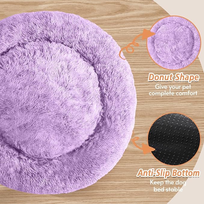 JOLLYVOGUE Calming Dog Bed Large Size Dog, Anti-Anxiety Donut Large Pet Bed - Image 3