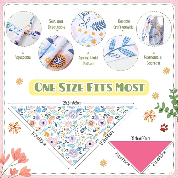 Kacctyen 50 Pcs Spring Dog Bandanas Bulk Bandanas - Image 3