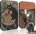 2 Packs Art Cat Wall-Mountable Scratching Board 16.7x11x1 Inch Cat Wall Scratch by LESISSMER