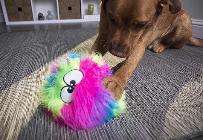 goDog Furballz Squeaky Plush Ball Dog Toy, Chew Guard Technology - Image 8