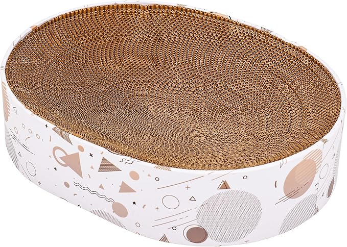 Oval Sturdy Cat Scratching Cardboard Pad Breathable Cat Scratch Pad, Cat by SMARTBEAN