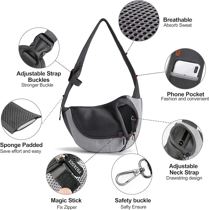 FDJASGY Pet Sling Carrier for Small Dogs Cats, Breathable Mesh Travelling Hand - Image 4