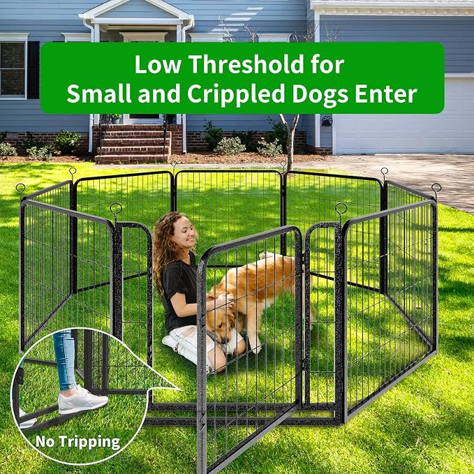 Dog Playpen Outdoor Extra Wide 16 Piece Panels Heavy Duty Dog Fence 24" Height - Image 6