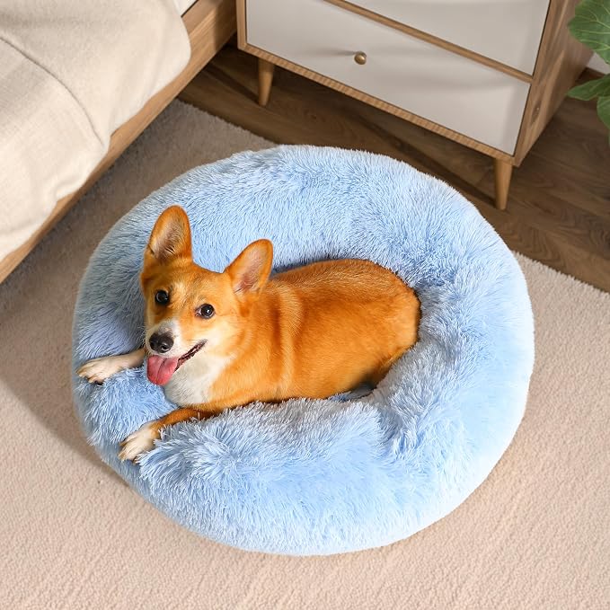 WESTERN HOME WH Calming Dog Bed & Cat Bed, Anti-Anxiety Donut Dog Cuddler Bed - Image 3