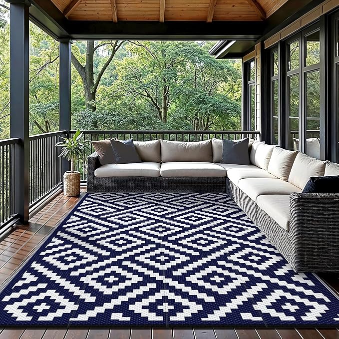 GENIMO Outdoor Rug for Patio Clearance, Reversible Plastic Camping Rugs - Image 2