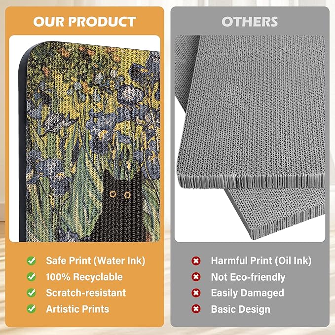 Art Cat Scratcher, Wall-Mountable Cat Scratching Board, Cat Wall Scratcher - Image 6