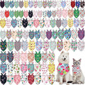 100 Pcs Dog Bandanas Bulk Hawaiian Dog Bandanas Summer 3 Sizes Washable by Huhumy