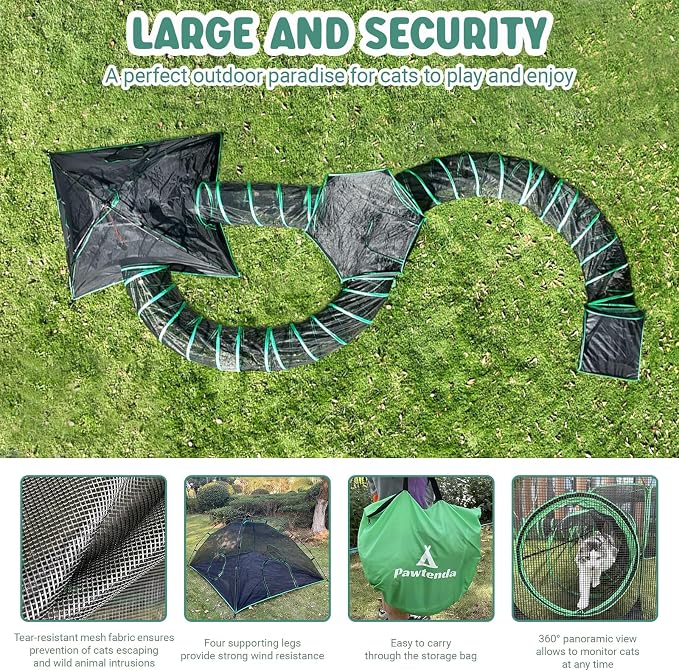 6-in-1 Cat Tents for Outside, Portable Outdoor Cat Enclosures for Indoor Cats - Image 4