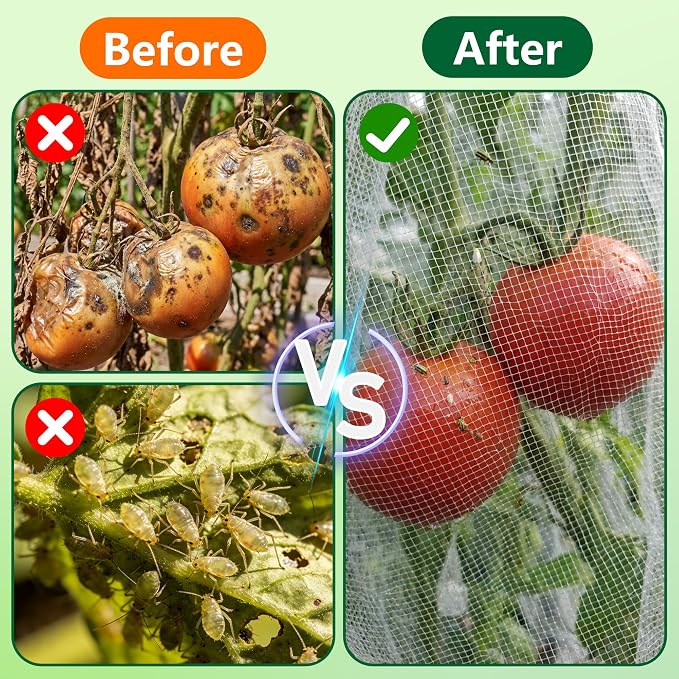 4 Pcs Garden Bird Netting for Triangle Plant Cage, Tomato Trellis Insect Bird - Image 4