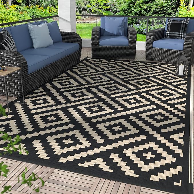 GENIMO 5x8 Outdoor Rug Waterproof, Reversible Mats, Area Rug, Plastic Outside by GENIMO