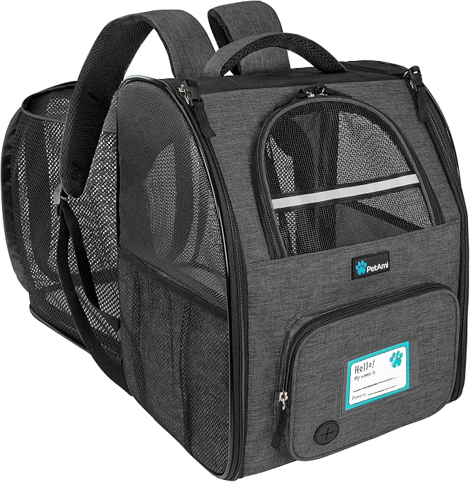 PetAmi Dog Cat Backpack Carrier, Expandable Pet Carrier Backpack by PetAmi
