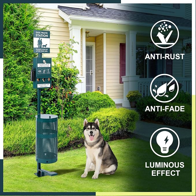 Qinyoung Pet Waste Station, Includes 600 Roll Bags, Dog Waste Station - Image 7