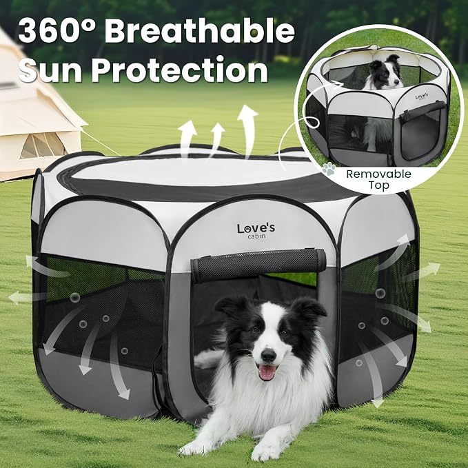 Love's cabin Pet Puppy Dog Playpen, Large Dog Tent Crates Cage Indoor/Outdoor - Image 9
