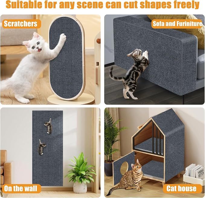 Cat Scratching mat Self-Adhesive, Trimmable Furniture Protector - Image 7
