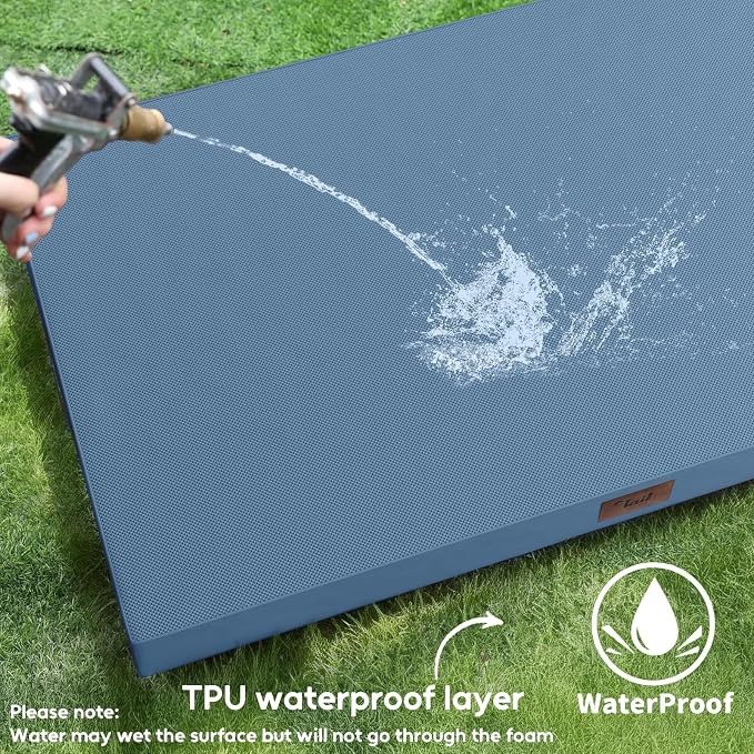 Outdoor Dog Bed for Medium Dogs, Waterproof Dog Crate Mat Orthopedic Egg Crate - Image 4