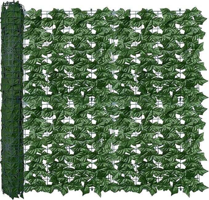 Artificial Ivy Privacy Fence Wall Screen, 40X120 in UV-Anti Faux Greenery by ODTORYHOME