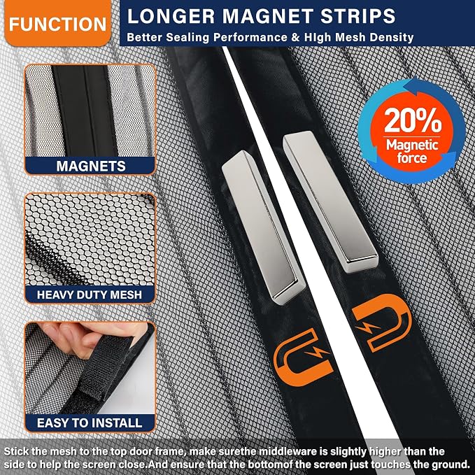 Magnetic Screen Door, Door Screen Magnetic Closure-Keeps Bugs Out Let Breeze in - Image 3